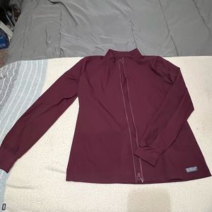 Burgundy scrub jacket. Medcouture size M